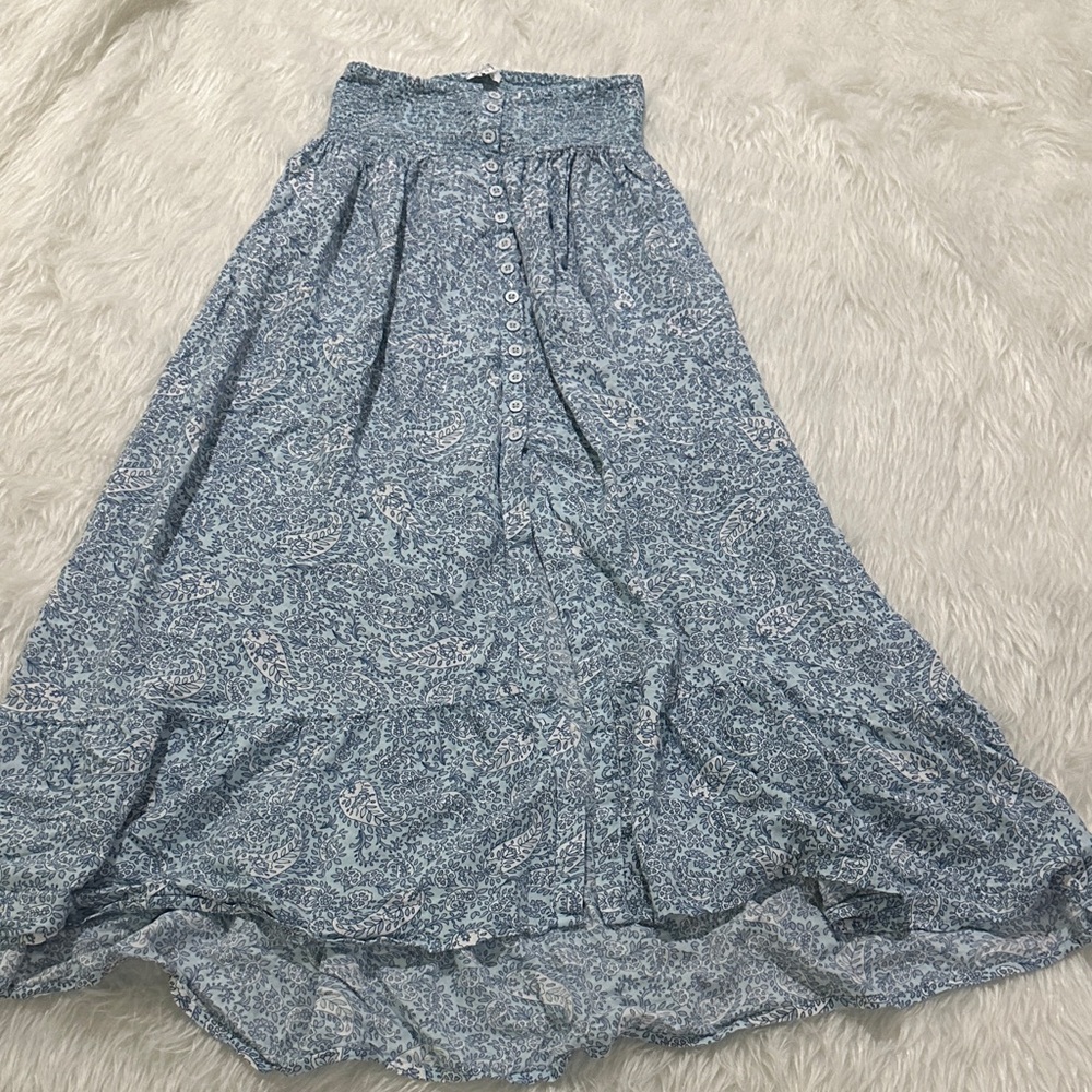 Patrons of Peace High Low Blue Paisley Skirt